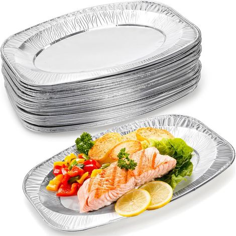 barquettes en Plats de service jetables en pour sandwichs poulet rôti fruits desserts fêtesbuffetspique-niques29x21 29x21 cm 20 Aluminium (1/5)