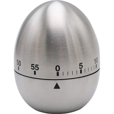 Temporizador de cocina mecánico de acero inoxidable con forma de huevo, con un potente temporizador de 60 minutos (1/5)