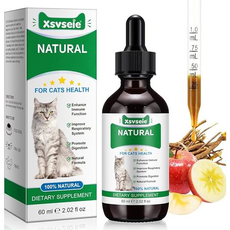 Antibiotiques pour Chats，Antibiotiques naturels pour chats，Soin des démangeaisons cutanées du chat，Soulagement des allergies du chat，Antibiotiques pour infection cutanée du chat，2 FL Oz-Saveur Poulet (1/5)