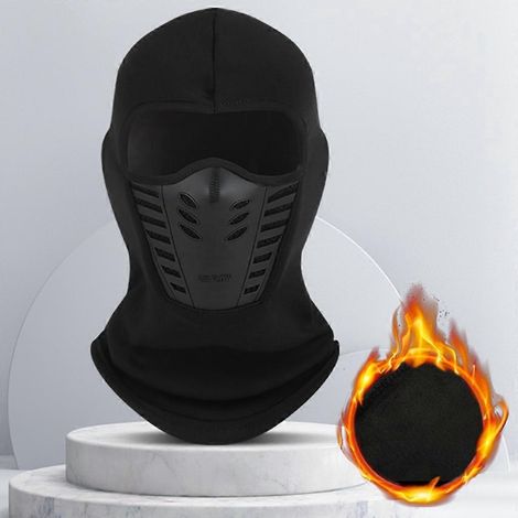 Cagoule tricotée d'hiver, bonnet chaud, masque de ski pour le cyclisme, taille universelle (1/4)