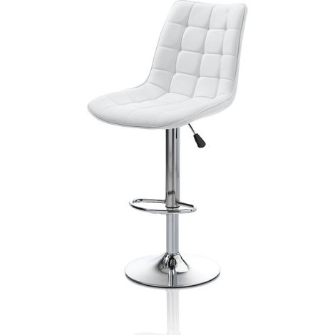 "Set 2 sgabelli DIANA bianco in metallo e similpelle" (1/2)