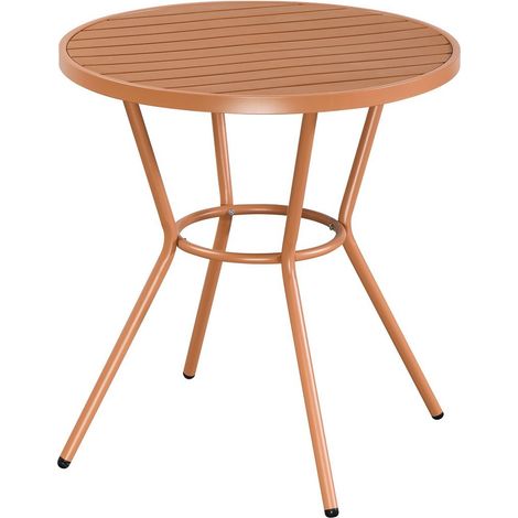 Round Bistro Garden Table - Plastic - L70 X W70 X H75 cm - Terracotta - Flat Packed