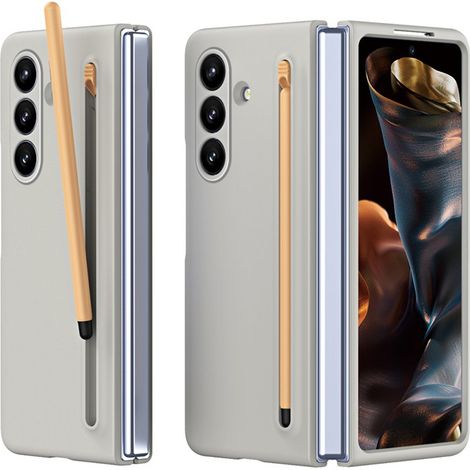 Custodia con vetro e stilo per Samsung Galaxy Z Fold7 - grigia (1/5)