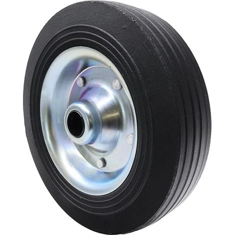 trailer parts4u 200mm x 50mm Solid Rubber Trailer Jockey Wheel Bugrad Trailer Wheel Galvanised Steel Rim (1/5)
