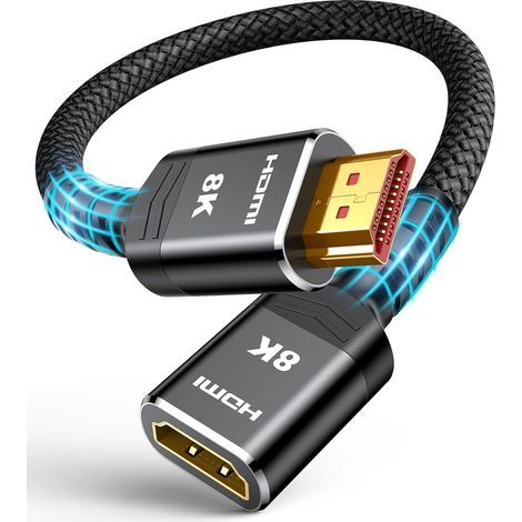 Cavo di prolunga HDMI 8K, 30 cm, compatibile con lettori Blu-ray, TV HD, computer portatili, ecc. (1/5)