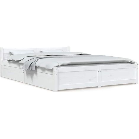 Maison Exclusive - Estructura de cama con cajones blanco 140x200