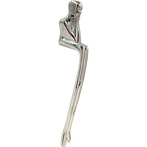 Elegante maniglia per mobile in ottone con finitura argento galvanizzato