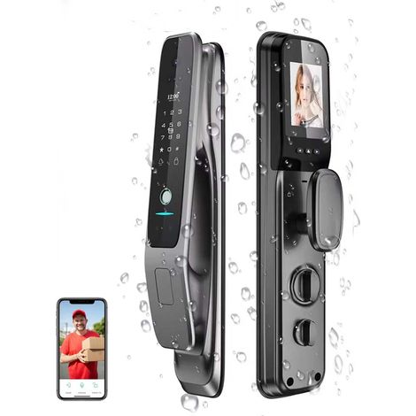 BEAFACE Graffiti-Serratura intelligente Wi-Fi con riconoscimento facciale e impronte digitali,batteria da 4200 mAh,fotocamera e codice digitale (1/5)
