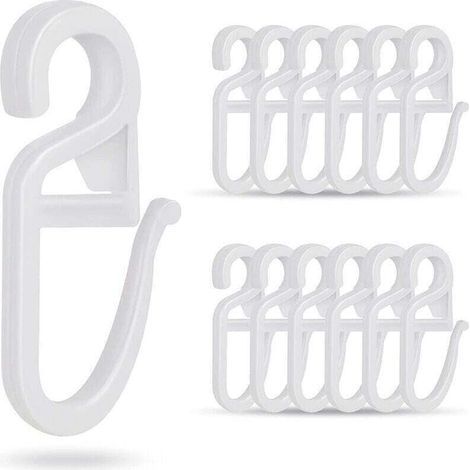 60pcs crochet de rideau pour rail de rideau et tige, accessoires de rideau, crochet d'encliquetage, crochet de rideau, blanc (1/4)