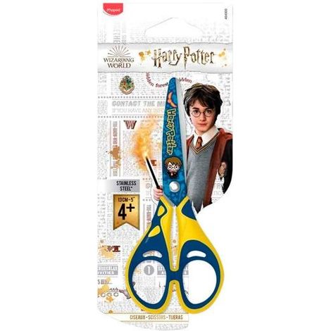 MAPED - TIJERAS HARRY POTTER 13 CM - TIJERAS ESCOLARES DS 4 AÑOS - TIJERAS PUNTAS REDONDAS Y ANILLAS SOFT COMFORT - TIJERAS INFA