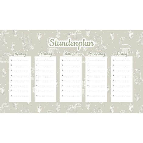 Magnetischer Unterrichtsplan Beige Dinosaurier 45x26CM