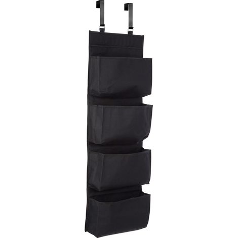 à 4 étages de Porte à Suspendre Organiseur, Polyester, Noir, 10 x 34 x 90 cm (1/2)