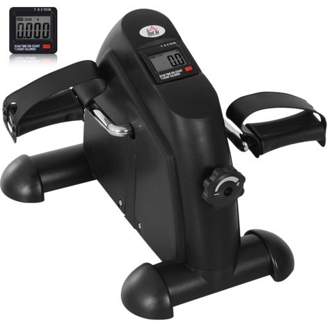 HOMCOM Mini Exercise Bike Portable Pedal Manual Machine Indoor Fitness Black