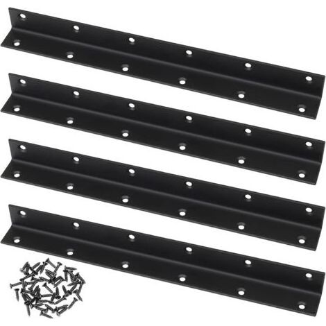 4er-Set Eckwinkel, legierter Stahl, 12 Löcher, inklusive Schrauben, Möbelverstärkung, 275 x 25 x 25 mm (1/5)