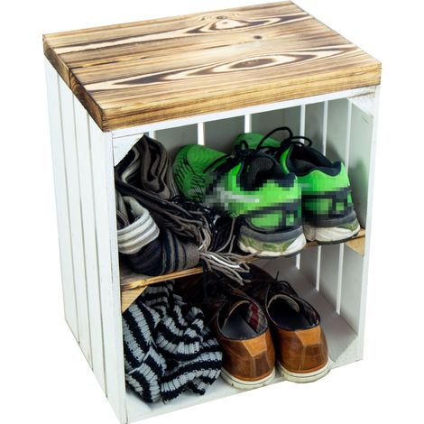 Hocker Anne weiss flam Quer flam Planke (1/5)