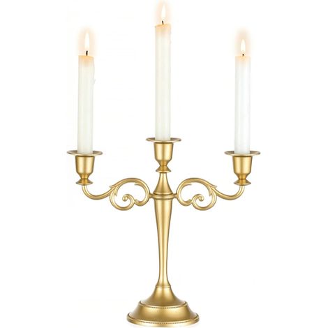Chandelier Bougeoir à 3 Branches, Doré, Zinc (1/5)