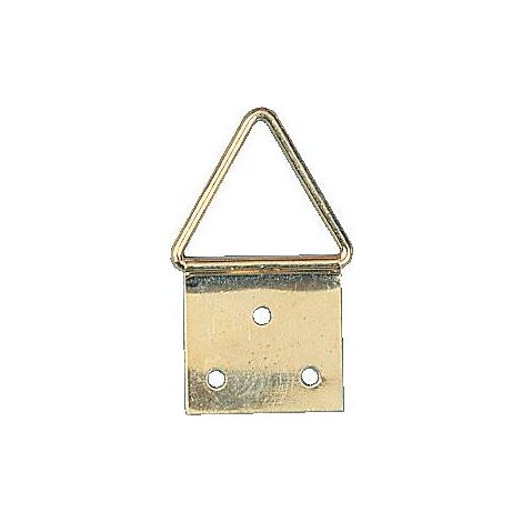 Attaches triangulaires pour tableaux en acier laitonné avec pointes largeur 14mm sachet de 100 pièces