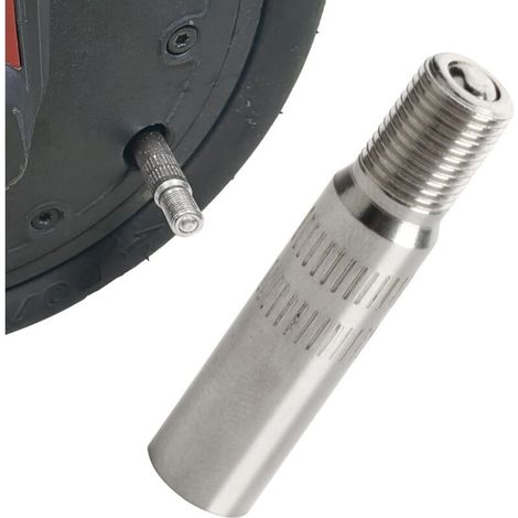 Reifenventilverlängerung, 39 mm verlängerter Adapter aus Aluminiumlegierung für die Aufblasdüse von Elektrorollern, kompatibel mit XIAOMI M365, auch für andere Roller geeignet (1/5)
