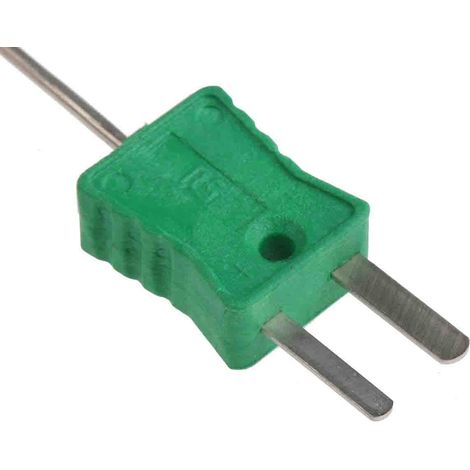 Thermocouple type K Ø 1.5mm, L 1m, +800°C max à Fiche mâle miniature ( Prix pour 1 ) (1/3)