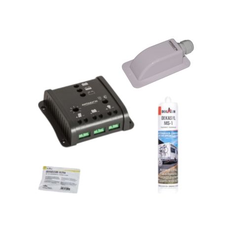 ANTARION Régulateur de charge pour panneau solaire SMC20 + passe-toit + Dekasyl MS1 + lingette