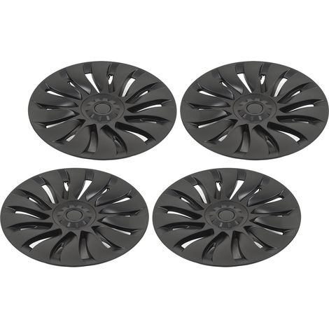 4 Jantes Enjoliveurs 19 Pouces Noir Mat Enveloppe Intégrale Protection Jante Auto Remplacement Compatible Tesla Model Y 2020-2023 (1/5)