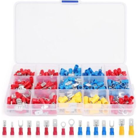 280 Pieces Crimp Electrical Terminals, Car Electrical Terminals, Insulated Electrical Terminals, Electrical Crimp Connectors, 15 Types with Box, for Cars, Motorcycles, and Electric Vehicles (1/4)
