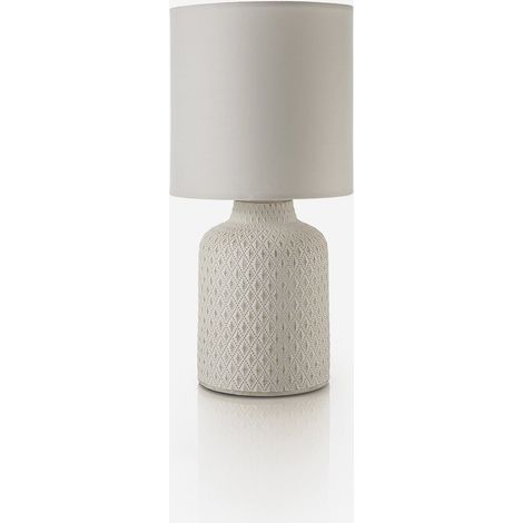 Lampada da tavolo in ceramica con paralume Zaffira - Bianco (1/3)