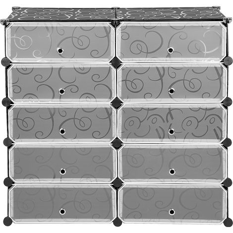 Gabinete de almacenamiento de plástico con organizador de cubos de 10 espacios con puerta (1/5)