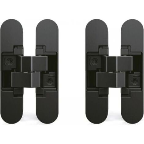 Cerniera per porta con copertura, set da 2, per porte pesanti, nera