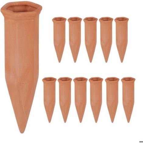 Arrosage en terre cuite, lot de 12, bouteilles PET 1,5 L, intérieur (chambre) et extérieur (balcon), marron (1/5)