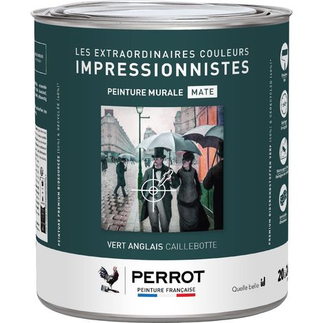 PEINTURE MURALE MATE VERT ANGLAIS CAILLEBOTTE 500ML - PERROT (1/3)
