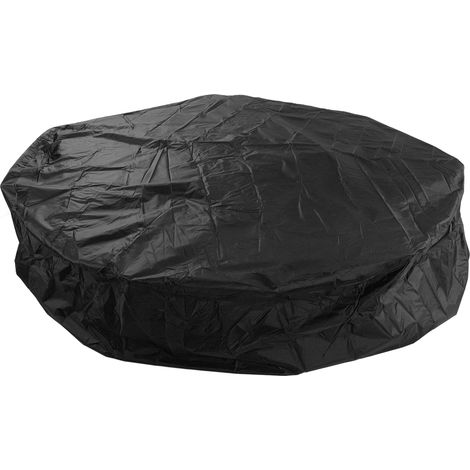 Staubschutzhülle für Gartenmöbel, runde Badewannenabdeckung, 190 cm, silberfarbenes Polyester-Taft, wasserdichte Whirlpoolabdeckung, 215 x 70 cm, schwarz (1/5)