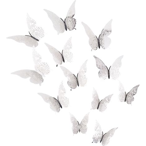 Pegatinas decorativas de mariposas 3D, juego de 12, removibles sin dejar residuos, para nevera, pared, muebles, bricolaje del hogar. (1/5)
