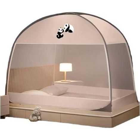 Tente moustiquaire pop-up pliable et portable – Gaze de polyester et fibre de verre – Protection efficace contre les insectes – Pour lit double et camping (1/5)