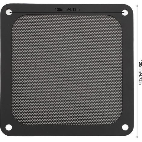 Magnetic dust filter for 120mm PC fans, 4 pieces, black PVC, ventilation grille (1/4)