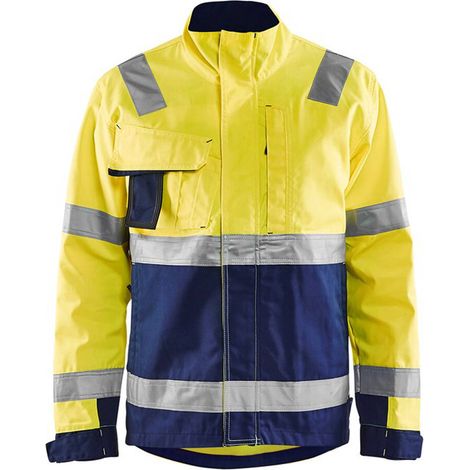 Giacca da lavoro ad alta visibilità 4064 - Giallo fluorescente / Blu navy XXL (1/5)