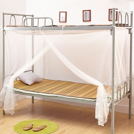 Moustiquaire de protection carrée pour lit simple, pour dortoir d'étudiants (1/5)