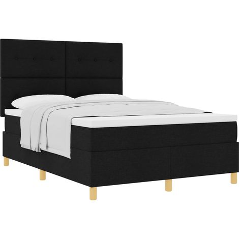 Maison Exclusive - Letto a molle con materasso Nero 140 x 190 cm Tessuto