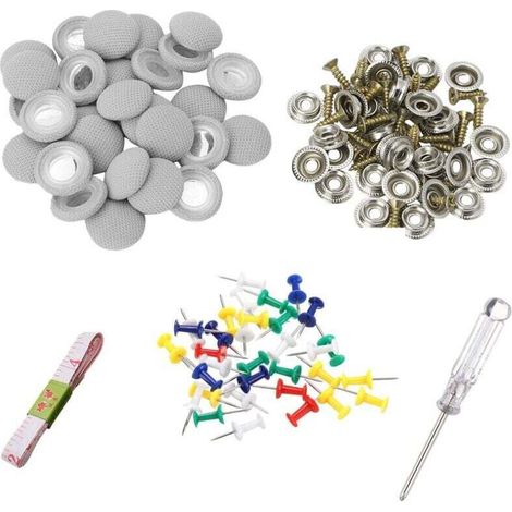Kit di riparazione per tetto auto da 60 pezzi, per riparare tetti cedevoli e finiture interne, colore grigio, senza bisogno di colla -Crezuo