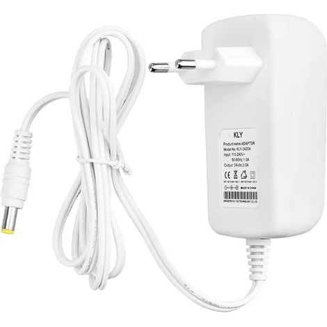 x 12-V-Netzteil – 0,6-A-Ladegerät – 5,5 x 2,5 mm Stecker – Überspannungsschutz – Für Haushaltsgeräte – Weiß (1/5)