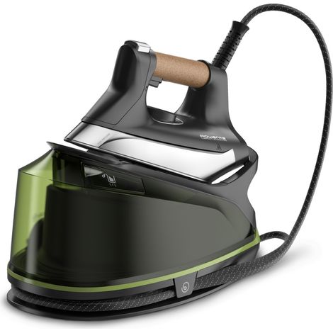 Rowenta Compact Steam DG7664F0 Dampfbügelstation 1,1 l Microsteam 400 HD 3De Laser-Grundplatte Grün (1/5)
