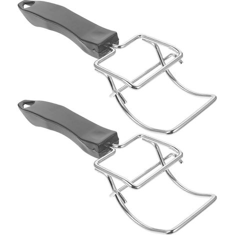 Lot de 2 pinces à bols pratiques et robustes pour soulever les assiettes.-20.00X5.50X4.00CM-Black (1/2)