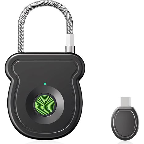 Cadenas à Empreinte Digitale, Petit Cadenas électronique Intelligent à Empreinte Digitale, Cadenas Intelligent étanche pour Casier Salle de Sport Bureau Maison Jardin Armoire (1/5)