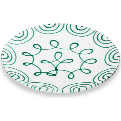 Gmundner Keramik Grüngeflammt, Assiette plate Cup (Ø 28cm) (1/2)