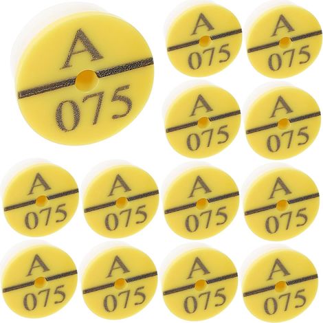 Étiquettes Auriculaires pour Lapin en Plastique Jaune, Lot de 50 Identification du Bétail, Repérage Rapide, Marquage Polyvalent, Tenue Résistante à Décoloration (1/5)
