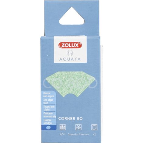 Filtre pour pompe corner 80, filtre CO 80 D mousse anti-algues x 2. pour aquarium. - zolux
