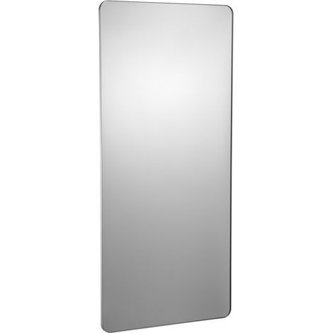 Mophorn Specchio da trucco da parete, 0,15" di spessore, 32" x 72" con cornice in lega di alluminio e pellicola antideflagrante, antigraffio, staffa a forma di Z, per bagno/letto/soggiorno (1/5)