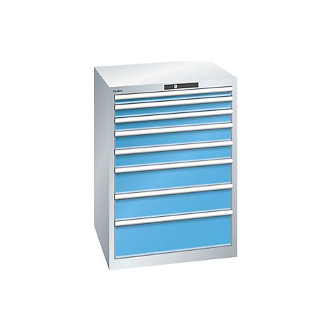 Cajonera con 8 cajones  A x P x H 717 x 725 x 1000 mm  gris