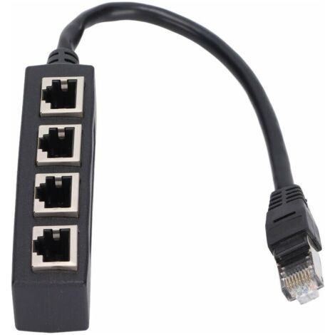 Adaptateur répartiteur RJ45 1 à 4 ports Transmission fluide Excellente connexion Adaptateur de cble réseau (1/5)