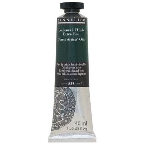 Couleurs à l'huile - Sennelier - Vert de Cobalt Profond - 40ml - Pigments naturels - Finition satinée